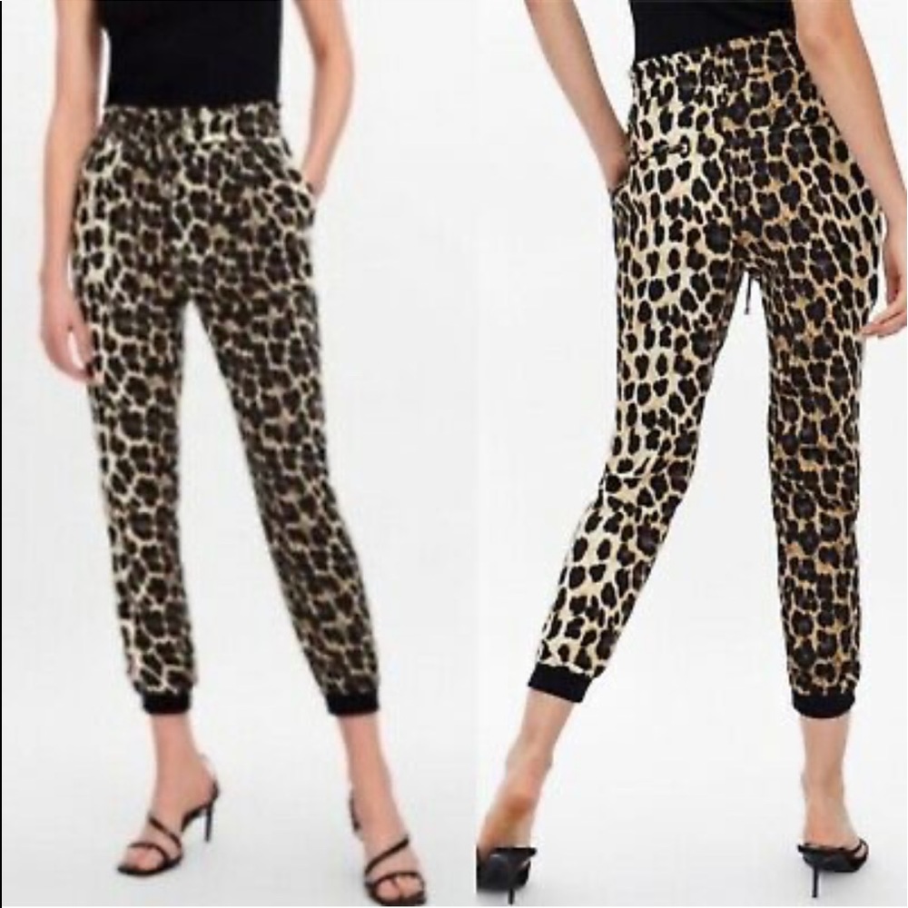 ZARA WOMAN LEOPARD ANIMAL PRINT JOGGER PANTS NEW